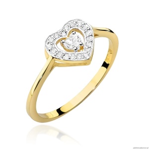Pierścionek W442 Diament 0,10ct żółte złoto
