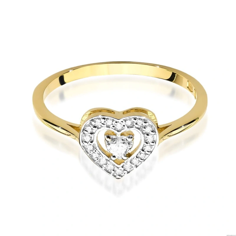Pierścionek W442 Diament 0,10ct żółte złoto