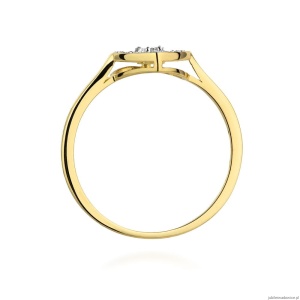 Pierścionek W442 Diament 0,10ct żółte złoto