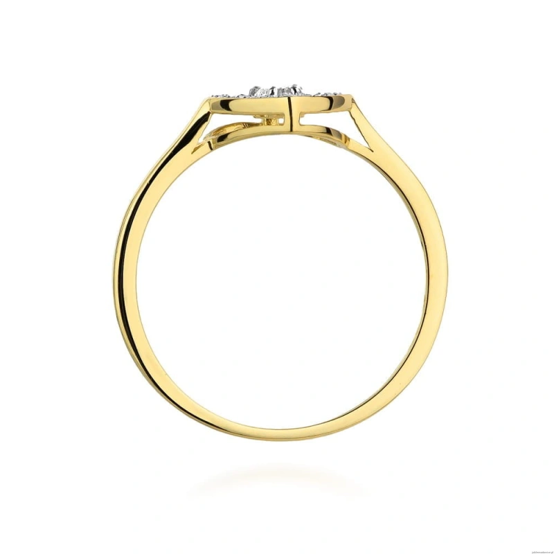 Pierścionek W442 Diament 0,10ct żółte złoto