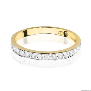 Pierścionek W0446 z diamentami żółte złoto