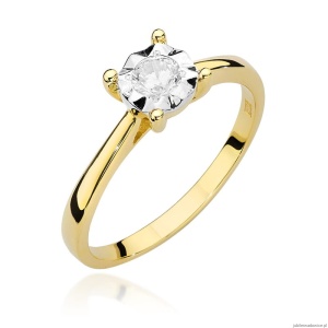 Pierścionek W447 Diament 0,20ct żółte złoto