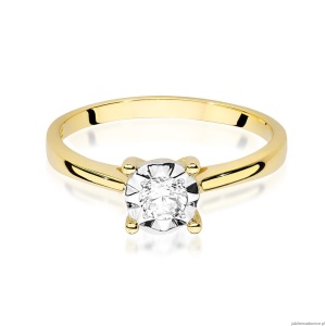 Pierścionek W447 Diament 0,20ct żółte złoto
