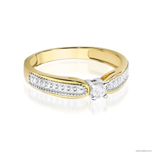 Pierścionek W449 Diament 0,08ct żółte złoto