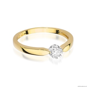 Pierścionek W450B Diament 0,15ct żółte złoto