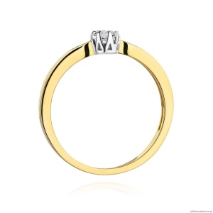 Pierścionek W450B Diament 0,15ct żółte złoto