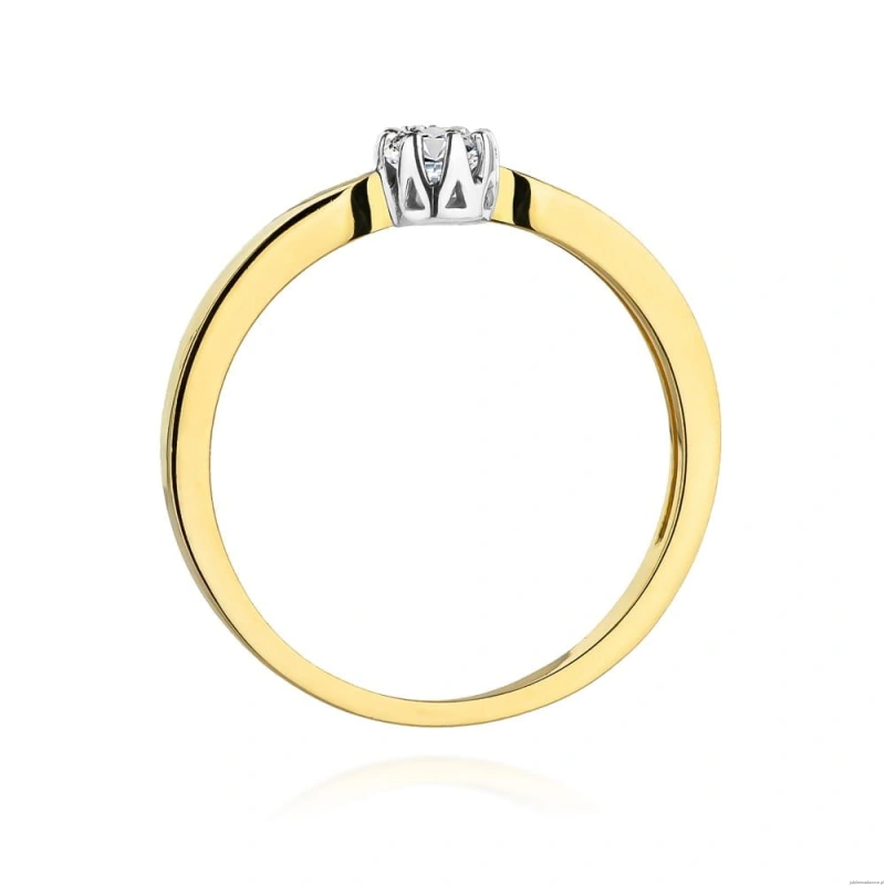 Pierścionek W450B Diament 0,15ct żółte złoto