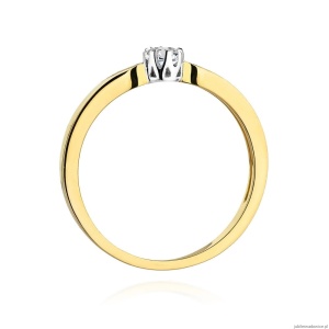 Pierścionek W450 Diament 0,10ct żółte złoto