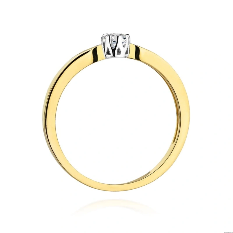 Pierścionek W450 Diament 0,10ct żółte złoto