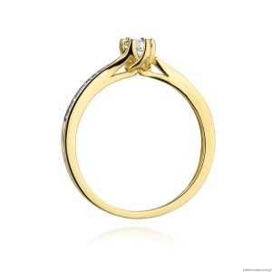 Pierścionek W453 Diament 0,15ct żółte złoto