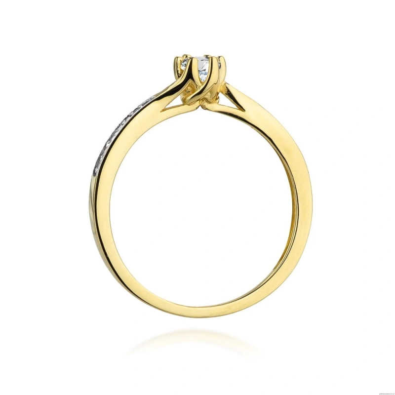 Pierścionek W453 Diament 0,15ct żółte złoto