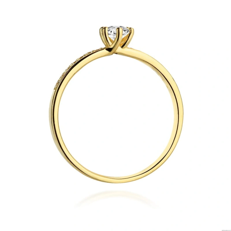 Pierścionek W459 Diament 0,10ct żółte złoto