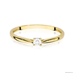 Pierścionek W461 Diament 0,01ct żółte złoto