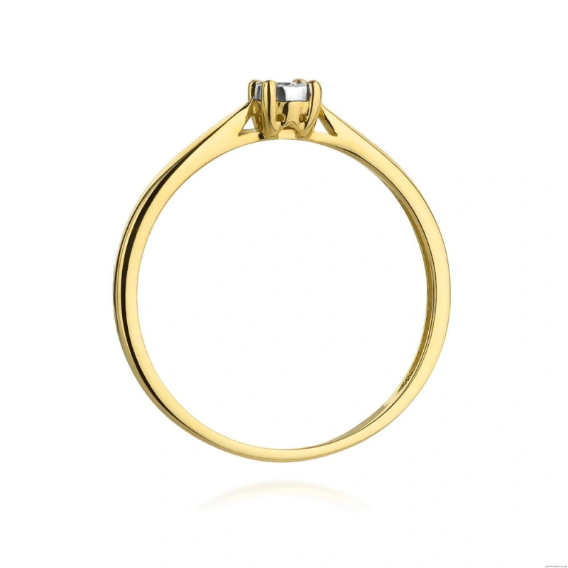 Pierścionek W461 Diament 0,03ct żółte złoto