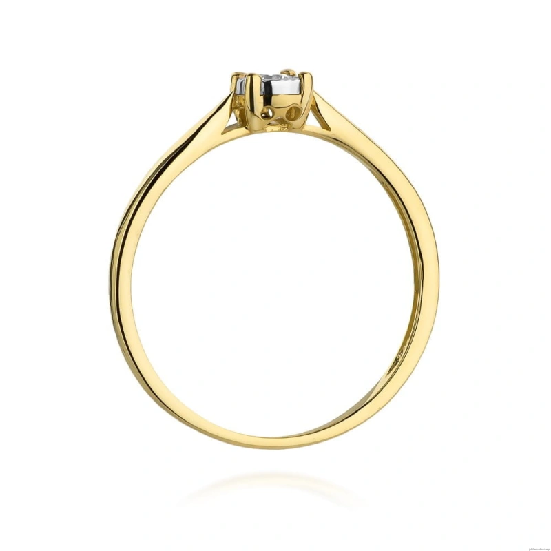 Pierścionek W461 Diament 0,08ct żółte złoto