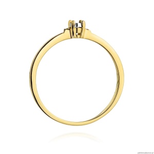 Pierścionek W0464 Diament 0,01ct żółte złoto