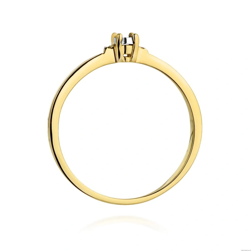 Pierścionek W0464 Diament 0,01ct żółte złoto
