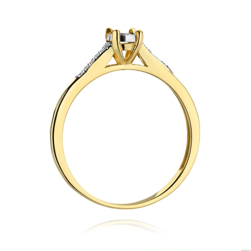 Pierścionek W0466 Diament 0,08ct żółte złoto