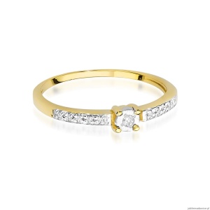 Pierścionek W467 Diament 0,02ct żółte złoto