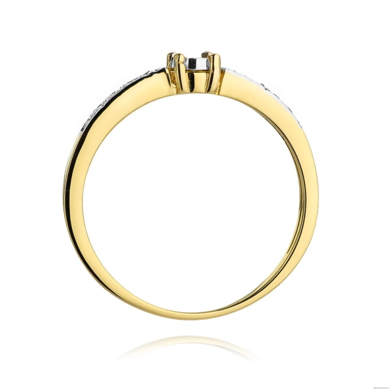 Pierścionek W467 Diament 0,02ct żółte złoto