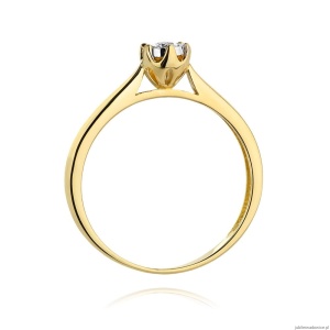 Pierścionek W468 Diament 0,08ct żółte złoto
