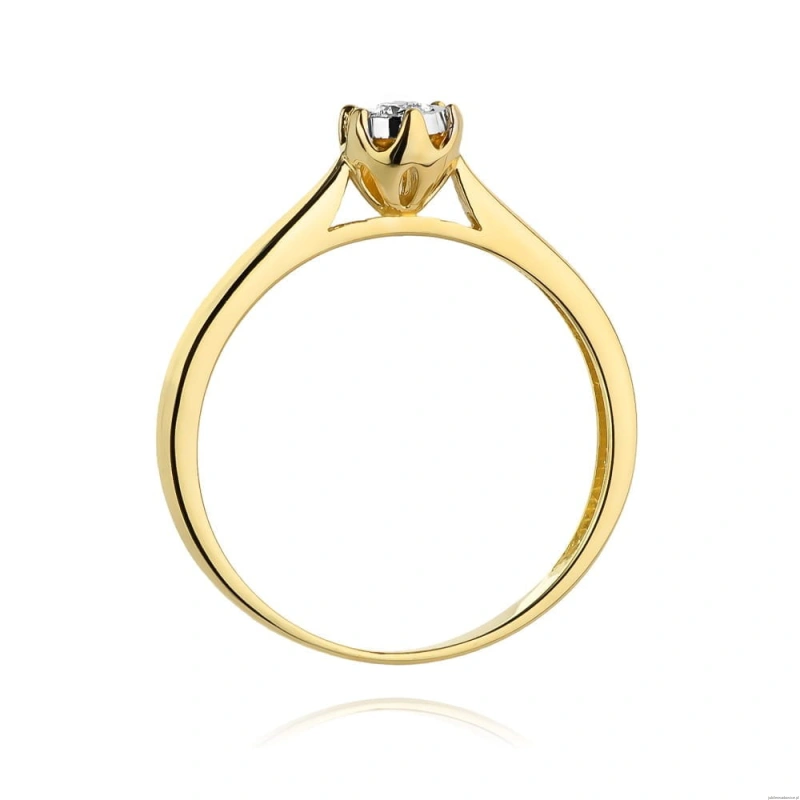 Pierścionek W468 Diament 0,08ct żółte złoto