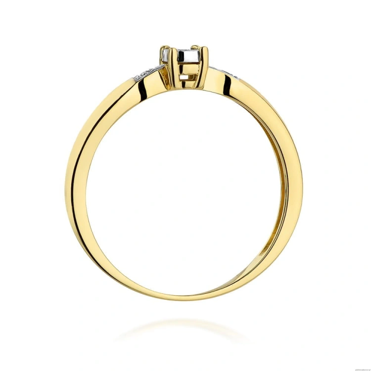 Pierścionek W469 Diament 0,02ct żółte złoto