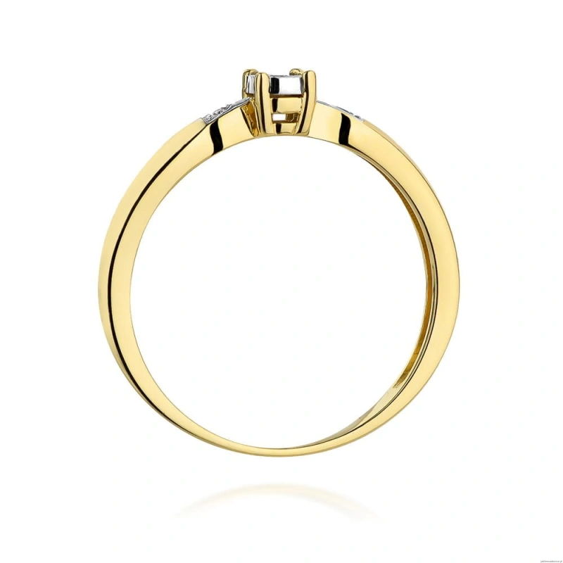 Pierścionek W469 Diament 0,02ct żółte złoto