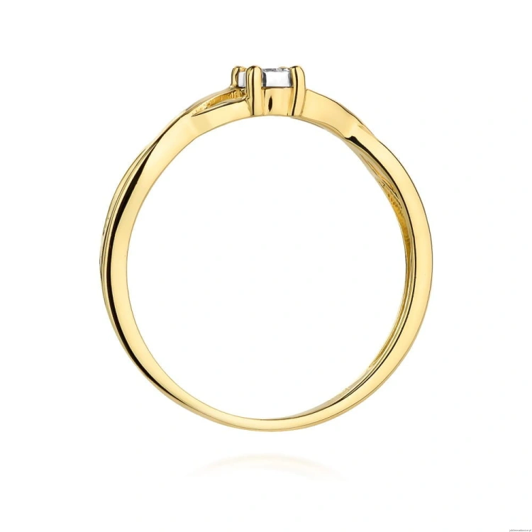 Pierścionek W470 Diament 0,03ct żółte złoto