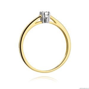 Pierścionek W471 Diament 0,03ct żółte złoto