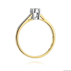 Pierścionek W474 Diament 0,08ct żółte złoto