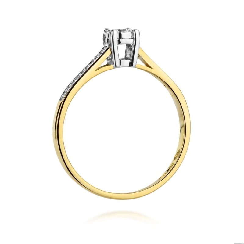 Pierścionek W474 Diament 0,08ct żółte złoto