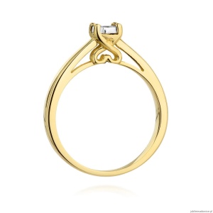 Pierścionek W475 Diament 0,08ct żółte złoto