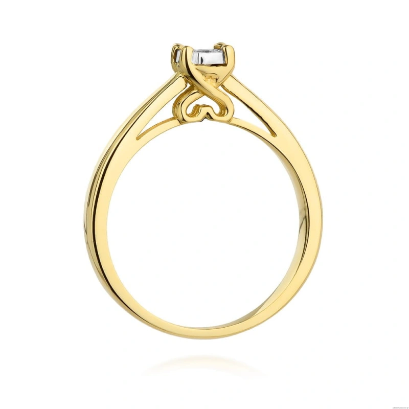 Pierścionek W475 Diament 0,08ct żółte złoto