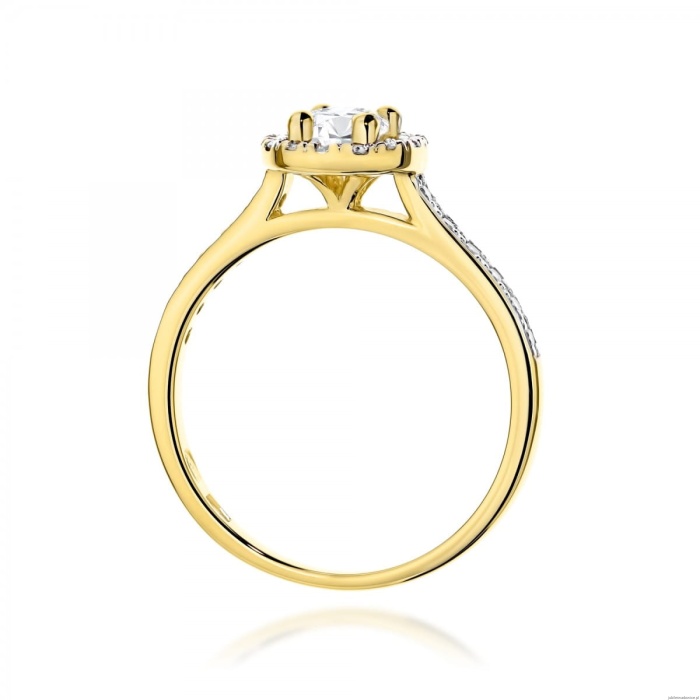 Pierścionek W477 Diament 0,30ct żółte złoto