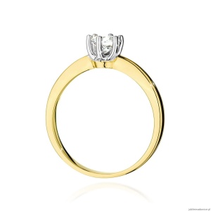 Pierścionek W482 Diament 0,40ct żółte złoto