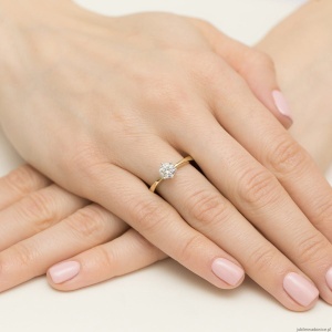 Pierścionek W482 Diament 0,50ct żółte złoto