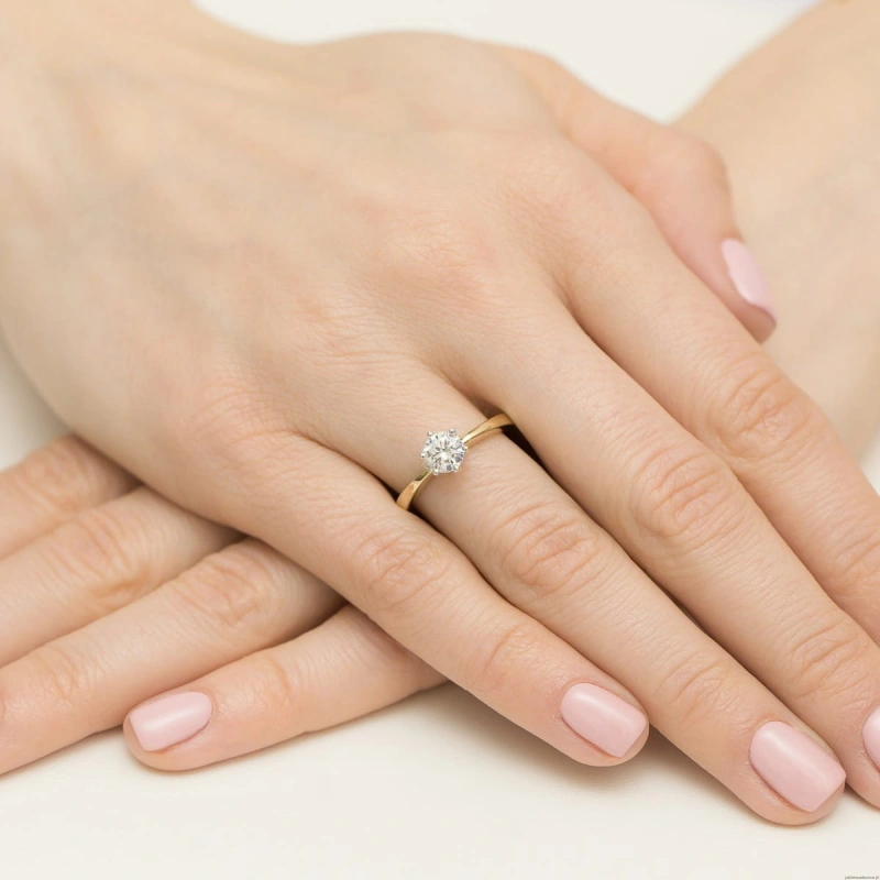 Pierścionek W482 Diament 0,50ct żółte złoto