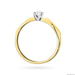 Pierścionek W484 Diament 0,10ct żółte złoto