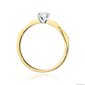 Pierścionek W484 Diament 0,15ct żółte złoto