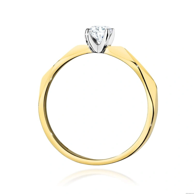 Pierścionek W484 Diament 0,20ct żółte złoto