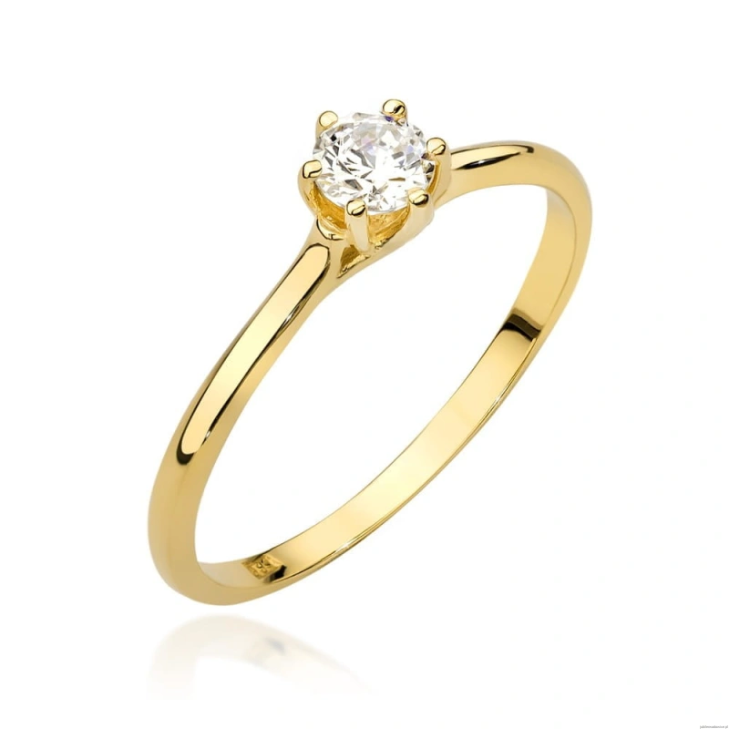 Pierścionek W499 Diament 0,25ct żółte złoto