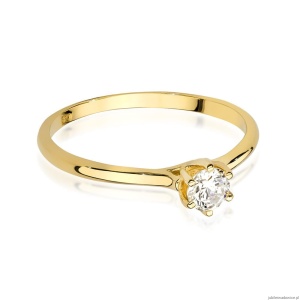 Pierścionek W499 Diament 0,25ct żółte złoto
