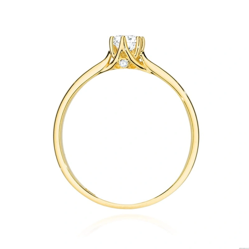 Pierścionek W499 Diament 0,25ct żółte złoto