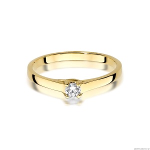 Pierścionek W506 Diament 0,12ct żółte złoto