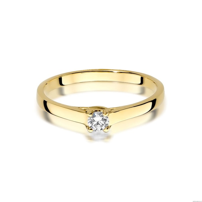 Pierścionek W506 Diament 0,12ct żółte złoto