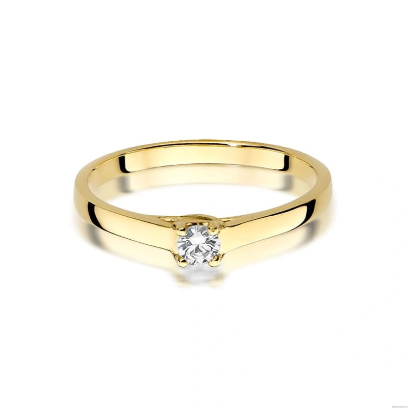Pierścionek W506 Diament 0,12ct żółte złoto