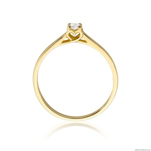 Pierścionek W506 Diament 0,12ct żółte złoto