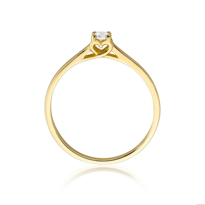 Pierścionek W506 Diament 0,12ct żółte złoto