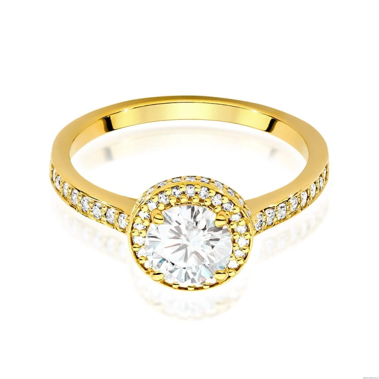 Pierścionek W508 Diament 0,70ct żółte złoto